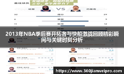 2013年NBA季后赛开拓者与快船激战回顾精彩瞬间与关键时刻分析